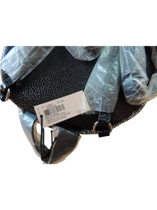 Victoria Secret NEW Sparkly Glitter Black Silver Compact Mini Backpack main image 6